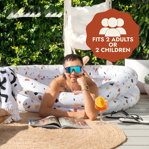 Terrazzo Print Round <b>Inflatable</b> <b>Pool</b> <b>for</b> Adults Kids and Pets Backyard Summer Fun - Product Image 5