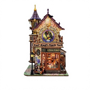 Joincon Wal-Himmelzeit-Magieclub Booknock 3D Pop-Up Buchständer Mechanisches Uhrenhaus DIY Modell <span class=keywords><strong>Holz</strong></span> SQ für 0-3 Monate - Product Image 1