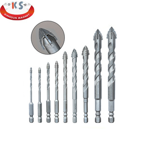 Juego de brocas hexagonales cruzadas de 6mm para azulejos, juego de herramientas de carpintería triangulares de aleación dura para vidrio, cerámica, hormigón, ladrillo, variación de - Product Image 2