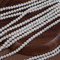 Perles d'eau douce naturelles de qualité AA, forme pomme de terre, lisses, blanches, 5,5-6 mm, perles en vrac, matériaux de bijouterie semi-finis pour la création de bijoux DIY