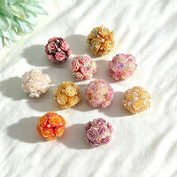Perles de rose artificielles en céramique et porcelaine, couleurs mélangées lumineuses, trou droit, pour stylos DIY, sangles de téléphone, porte-clés, chaînes de sac