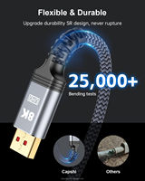 Câble coaxial audio-vidéo DP 1.4 haute vitesse 32,4 Gbps 8K, gaine PVC+CCS, DP vers DP pour HDTV, ordinateur, téléviseur, moniteur