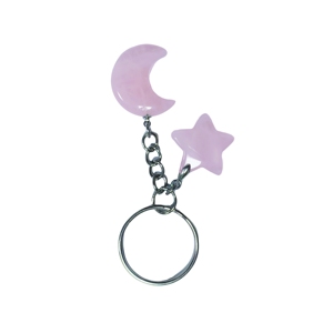 Porte-clés pendentif en quartz rose, breloque gemme décorative pour sac, sac à main, sac à dos, cadeau significatif pour amis et famille - Product Image 2