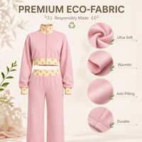 Ensemble de jogging et survêtement de sport pour femme avec logo personnalisé, col montant, coupe lourde, pour entraînement, fitness, gym et loisirs