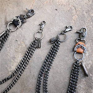 Criativo Double Gun Bullet Pingente Liga Cadeia Grossa Jeans Moda Hip Hop Europeu American Punk Trendy Cadeia de cintura para homens - Product Image 2