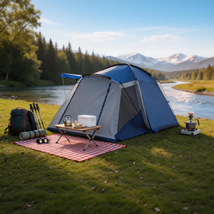Large 6 Person Family Camping <b>Tent</b> <b>Waterproof</b> PU3000mm Outdoor <b>Tent</b> with Extended Canopy for Camping Hiking and Adventures - Product Image 1