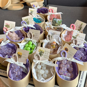 Savons en forme de grappe de raisin en cristal transparent faits à la main, très demandés, en coffret cadeau de 25 pièces de 170g - Product Image 2