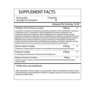 Private Label Probiotics for Women Capsule D-mannose Cranberry Prebiotics Digestive Enzyme Promote Vaginal Urinary Tract Health - Product Image 2