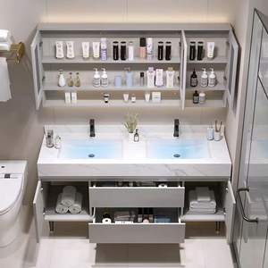 Source Factory CE Certified High Quality Low Price Smart <b>Mirror</b> Prefabricated <b>Bathroom</b> Vanity Unit Lacquer Finish Water Melamine - Product Image 3