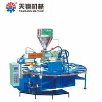 Máquina Moldeadora de Suelas de Inyección TR/TPU Rotativa, Totalmente Automática, Directo de Fábrica Tiangang, 80-150 Pares/Hora, Motor 380V