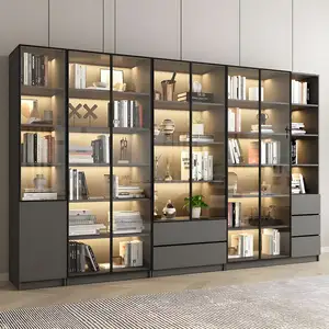 Moderno lusso salotto in legno libreria etageres bookshelf divisorio decorativo armadietto libreria