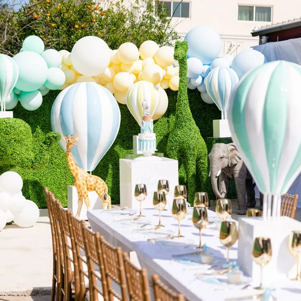 Kunden spezifische Hochzeit Tisch dekor Zubehör Riesen stehende Glasfaser Heißluft ballon Requisiten