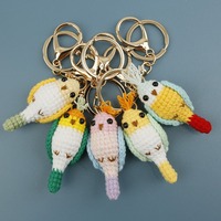 Porte-clés oiseau en crochet fait main, best-seller, breloque perroquet colorée, ornement volant suspendu