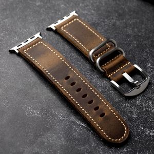<span class=keywords><strong>Correa</strong></span> de piel de vaca de capa superior hecha a mano para <span class=keywords><strong>Apple</strong></span> <span class=keywords><strong>Watch</strong></span> Ultra 49mm 45 44 pulsera de cuero suave para Iwatch correas de reloj de cuero genuino - Product Image 4