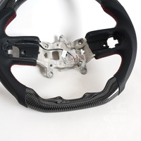 Volant en fibre de carbone véritable avec LED de couleur personnalisée, vitesse et régime en temps réel, pour Jeep Wrangler 2018-2021, fond plat, 3 rouleaux