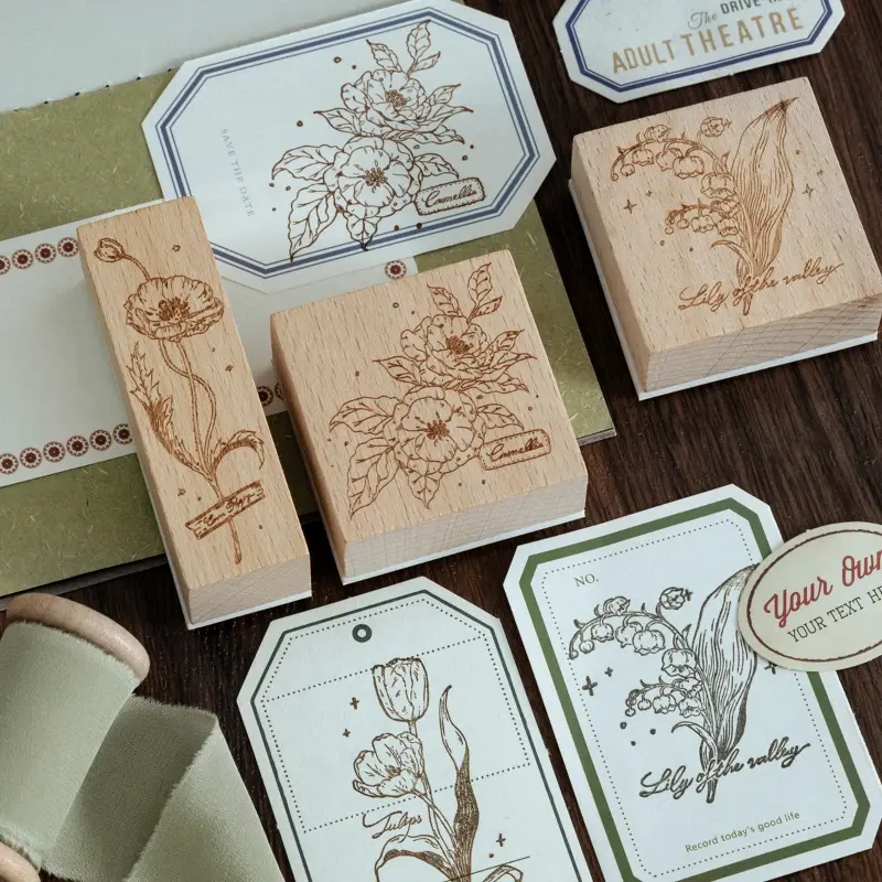 Alphabet plastic cookie ink branding block printing foil wood hot stamp henna