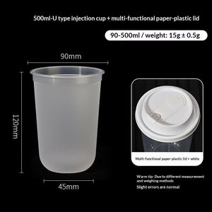 Vaso Desechable Personalizado con Logotipo, Vaso de Plástico PP Esmerilado para Smoothies, Vaso en Forma de U para Té de Burbujas con Leche - Product Image 6