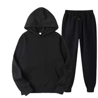 Pull-over à capuche de couleur unie sport personnalisé pour hommes ensemble de sweat à capuche et pantalon de survêtement deux pièces