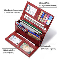 Dompet Wanita Kulit Asli Chains, Model Bifold, Anti RFID, Lapisan Poliester Lembut, Kasual, Untuk Perjalanan dan Bisnis,  Cocok untuk Menyimpan Uang Tunai