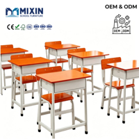 Ensemble table et chaise d'étude pour école, mobilier de classe, fournisseurs de meubles en contreplaqué, ensemble table et chaise individuels pour élèves du primaire/secondaire