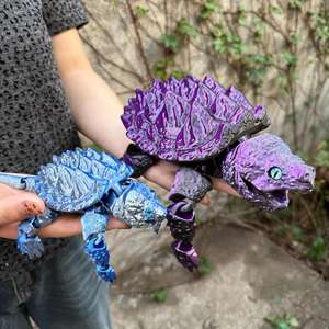 Vashine - Figura de acción de tortuga de cristal flexible impresa en 3D, colección de juguetes de animales, juguetes de Chelydra para el zoológico, decoración del hogar - Product Image 3