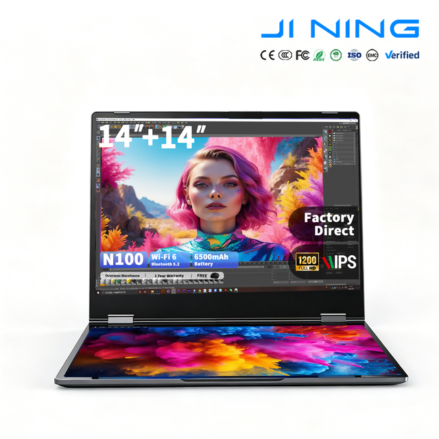 New Intel 14" 2-in-1 Touch Screen Laptop N100 Processor WIFI6 Dual Type-C MPP2.0 Stylus Notebook PC