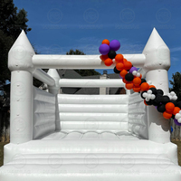 Château sautant gonflable de videur de maison de rebond blanche 13ft x 11.5ft château plein d'entrain 10ft tente de dôme de maison de bulle pour la noce