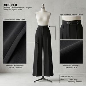 <span class=keywords><strong>Pantalones</strong></span> de Pierna Ancha de Verano de Lujo al por Mayor <span class=keywords><strong>para</strong></span> Mujer, de Spandex/Poliéster, de Cintura Alta, Negros, Drapeados y Resistentes a las Arrugas - Product Image 2