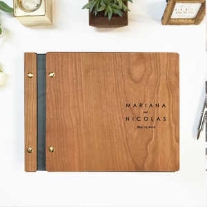 Panneau en bois naturel gravé au laser pour livre d'or, élégant souvenir, <span class=keywords><strong>album</strong></span> <span class=keywords><strong>photo</strong></span> commémoratif en bois personnalisé - Product Image 1