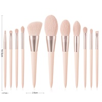 11 pièces/ensemble rose cosmétiques maquillage pinceau Kit doux moelleux beauté outil fond de teint poudre fard à paupières mélange Blush maquillage pinceau ensemble