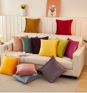 Luxury Multicolor Velvet Cushion Covers Woven Plain Square Soft <strong>Throw</strong> Pillow for Home and Hotel Use - Product Image 6