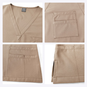 Tenues d'infirmière à manches courtes unisexes avec logo personnalisé OEM, tailles plus grandes, uniformes de médecin et d'infirmière tendance, ensembles en <span class=keywords><strong>tissu</strong></span> tissé extensible - Product Image 5