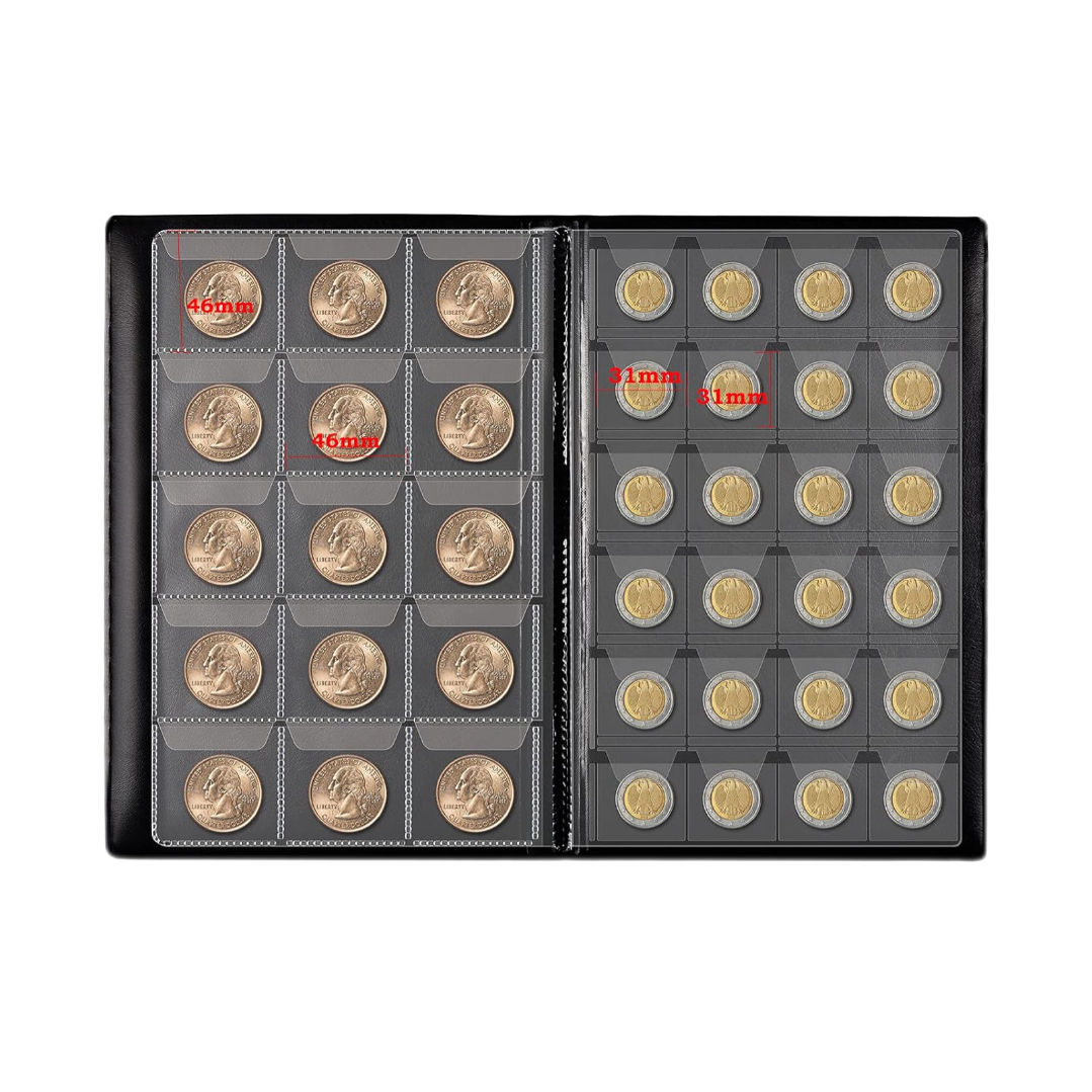 大容量聚氨酯皮革硬币收藏书夹300口袋硬币展示储物盒收藏相册带翻盖设计| Alibaba.com