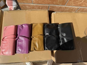 Juego de Brochas de Maquillaje de Viaje Profesional de 24 Piezas con Pelo Sintético y Bolsas de Almacenamiento de PU para Aplicación de Sombra de Ojos para Maquilladores - Product Image 6