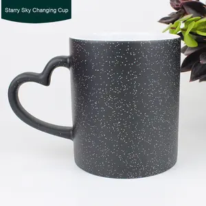 Diseño moderno Cerámica Magic Starlight <span class=keywords><strong>Taza</strong></span> <span class=keywords><strong>de</strong></span> transferencia <span class=keywords><strong>de</strong></span> calor Cielo estrellado Cambio <span class=keywords><strong>de</strong></span> color Mango <span class=keywords><strong>de</strong></span> corazón Fabricante Fiestas al por mayor - Product Image 3