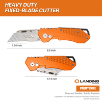 Couteau utilitaire pliant robuste 386019 en aluminium avec lame à changement rapide et clip ceinture