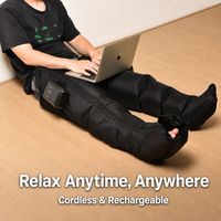 Appareil de massage des jambes par compression d'air, 5 chambres, 30-240 mmHg, double contrôleur, rechargeable, sans fil, pour les voyages