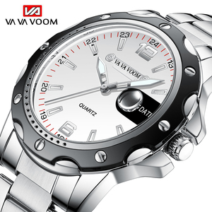 Mens Business Quartz Watch Stainless Steel Case Date Display Wristwatch For Gentlemen - Product Image 4