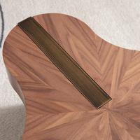 Ensemble Table Basse Créative et Tendance, Salon Moderne Simple, Table Basse Irrégulière Italienne pour Petit Appartement en Bois Massif