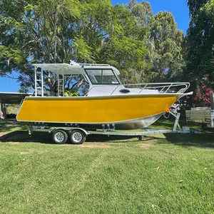 Gospel Boats für verkauf 7.5m / 25ft Center Cabin Welded Aluminum Fishing boot angeln aluminium Speed Boat