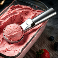 Alat Dapur Sendok Es Krim Stainless Steel dengan Gagang Nyaman Alat Es Krim dengan Pemicu Sendok Bakso