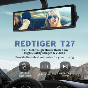 REDTIGER T27 Loop Recording NIGHT VISION 4k <b>Dash</b> Cam Mirror Front and Rear Mirror <b>Dash</b> Cam Rear View Mirror <b>Camera</b> for Cars, - Product Image 6