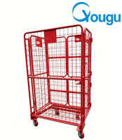 Chariot de stockage industriel pliable et empilable en acier Q235 robuste et personnalisé pour entrepôt