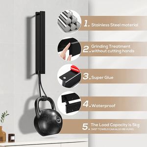 Ensemble de barres porte-serviettes modernes en acier inoxydable, accessoires de salle de bain, support pour serviettes de toilette, en acier inoxydable pour salle de bain - Product Image 4