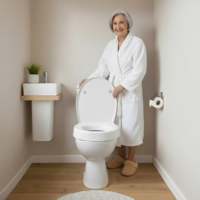 Elevador de Asiento de Inodoro (5 cm de Altura) de Duroplast para Adultos con Tapa, Capacidad de 130 kg, 40.5 cm x 23 cm, KMINA K30040