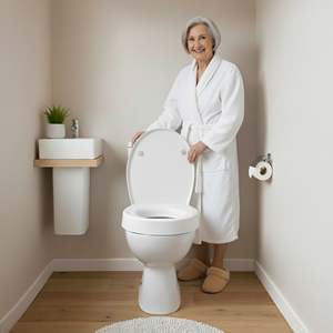 Rehausseur de siège de toilette (7,5 cm) en Duroplast, Rehausseur de siège de toilette pour adultes avec couvercle KMINA K30040 - Product Image 2