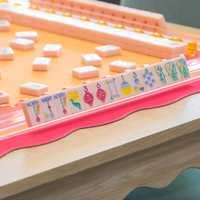 Jeu de Mahjong américain My Fair Mahjong, tuiles en mélamine à motifs floraux roses, tuiles colorées à motifs d'animaux sauvages naturels pour le divertissement