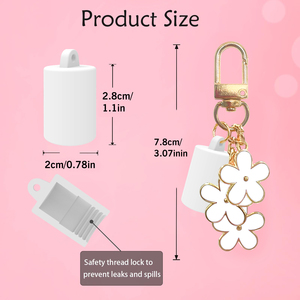Baume à lèvres portable <span class=keywords><strong>porte</strong></span>-clés, baume à lèvres brillant à trois fleurs, étui à gloss à lèvres avec fermoir <span class=keywords><strong>porte</strong></span>-clés - Product Image 2