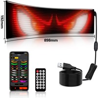 Panneau LED de grande taille, écran flexible, panneau matriciel LED programmable DIY, panneau LED d'animation, panneau LED multilingue, lumière LED pour voiture, camion, œil de démon