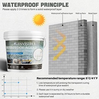 Revêtement d'étanchéité transparent invisible super résistant anti-fuite à base d'eau écologique durable pour salles de bain et toitures
